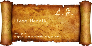Liess Henrik névjegykártya